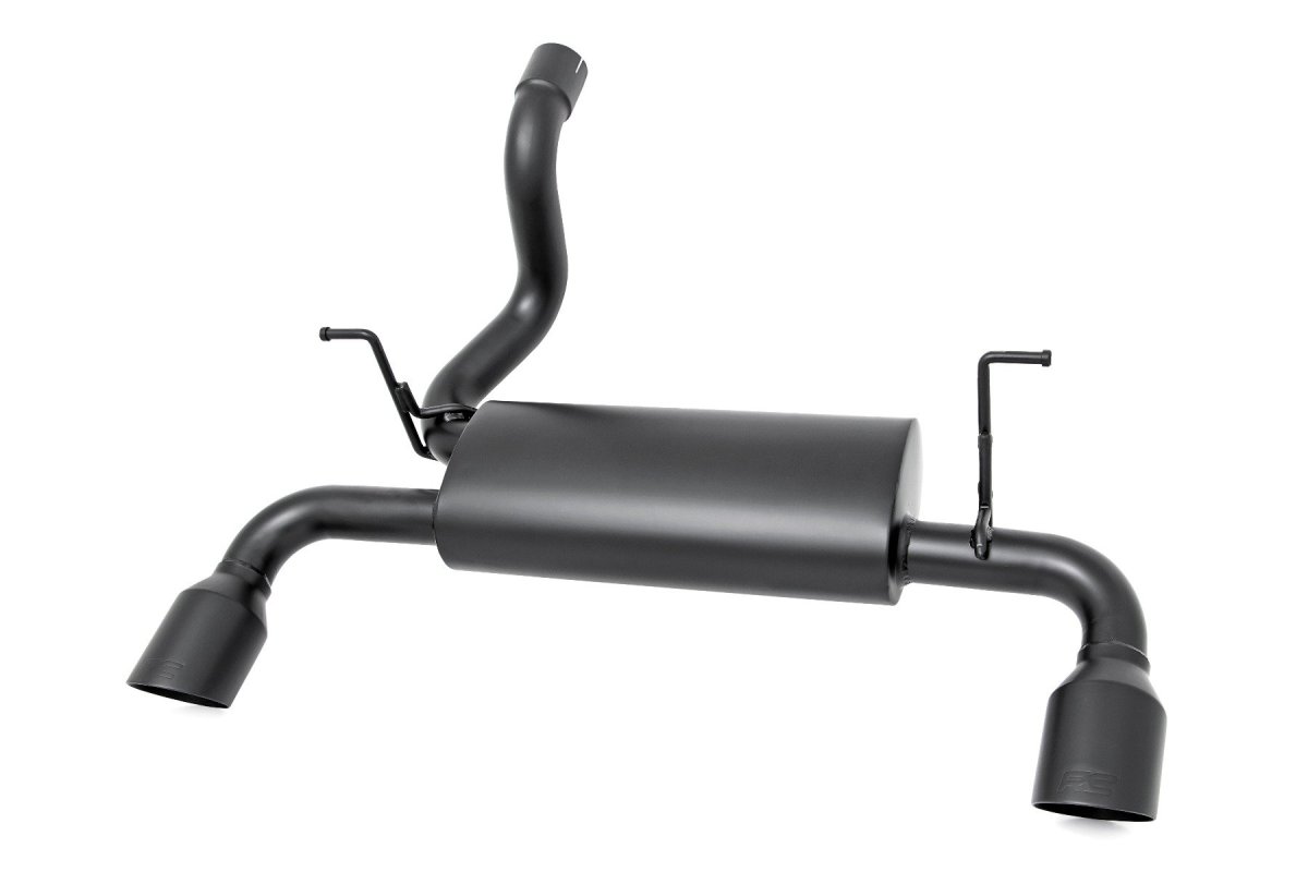 Jeep Wrangler Unlimited Performance Exhaust - Rough Country - Dual Outlet - Matte Black - '18-'25